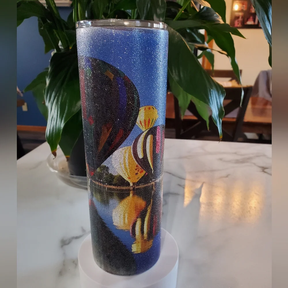 Hot Air Balloons 30oz Glitter Tumbler with duo lids 🎉sale
